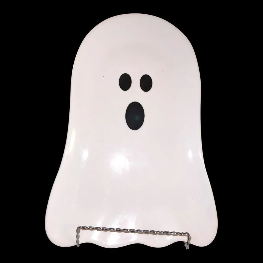Goblin And Ghoul Halloween Ghost Shaped Melamine  Serving Tray Platter Large NEW